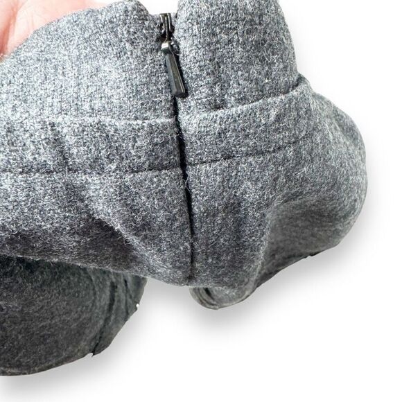 Lavender Label Vera Wang Grey Wool Silk Floral and Mesh Detail Pencil Skirt Sz 4 - Picture 6 of 11